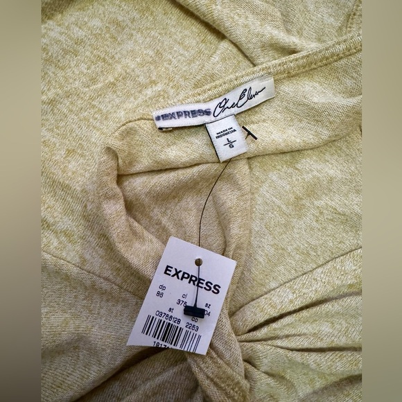 Express Pink Soft Yellow. Velvety Soft. Open Detail on back. Size Large-NWT - Picture 4 of 5